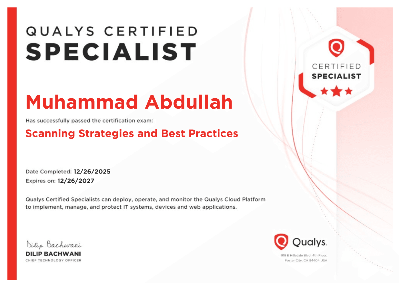 Certified Scanning Strategies and Best Practices Specialist