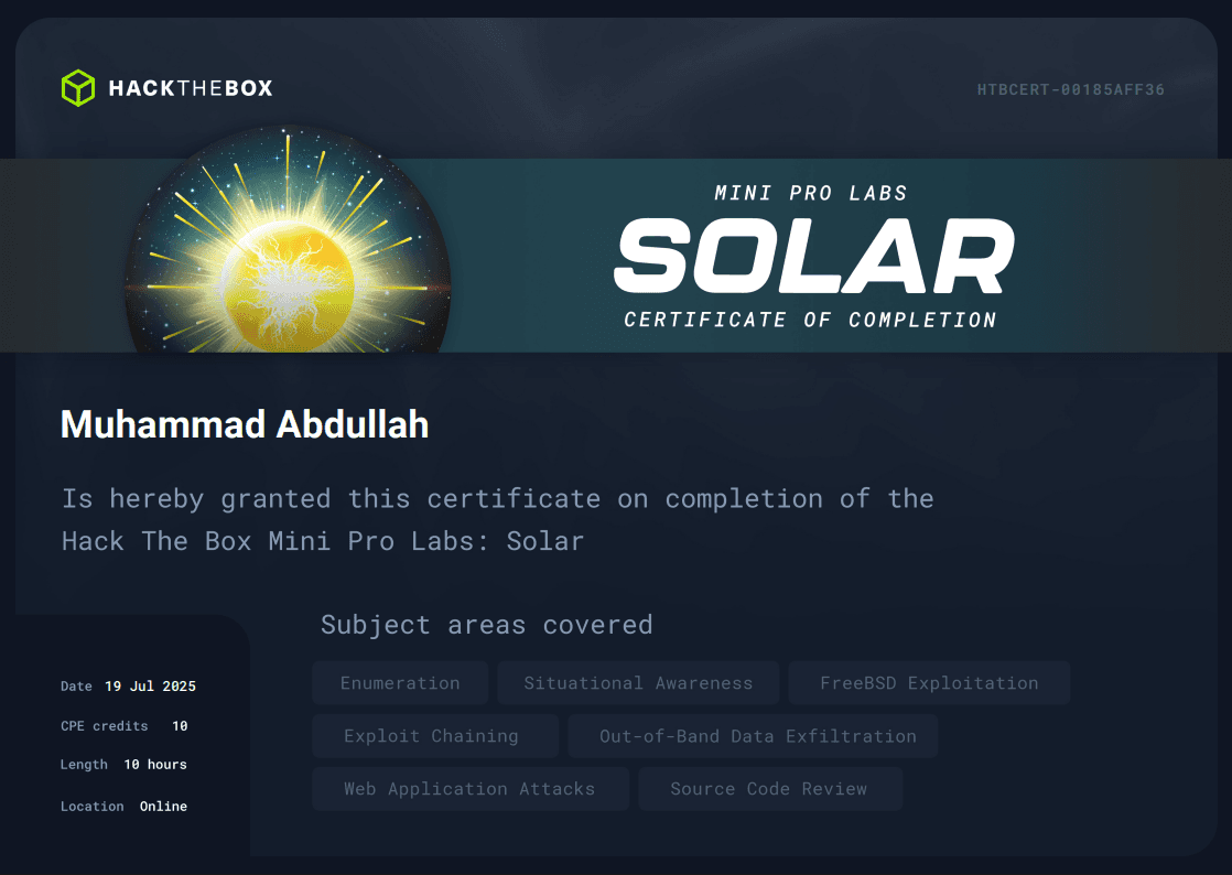 Solar - Mini Pro Lab